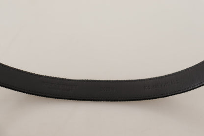 Ceinture décontractée Dolce & Gabbana en velours noir avec boucle à logo en métal argenté