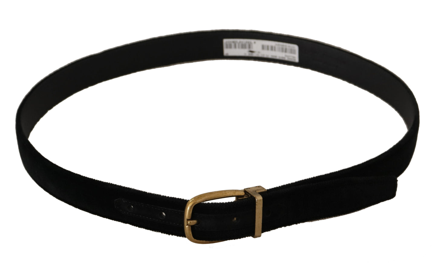 Ceinture Dolce & Gabbana en velours noir, cuir et boucle en métal doré