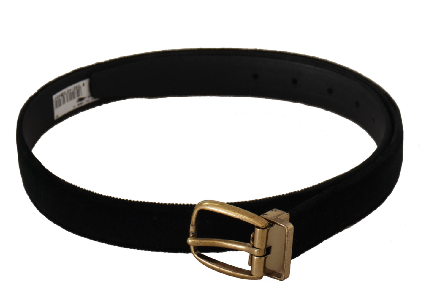 Ceinture Dolce & Gabbana en velours noir, cuir et boucle en métal doré