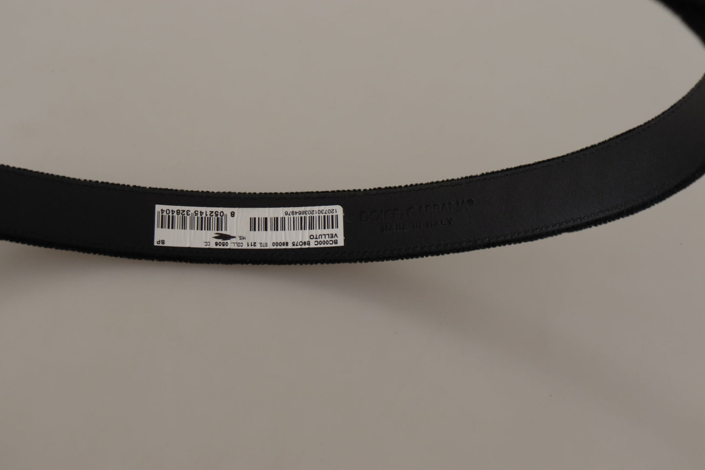 Ceinture Dolce & Gabbana en velours noir, cuir et boucle en métal doré