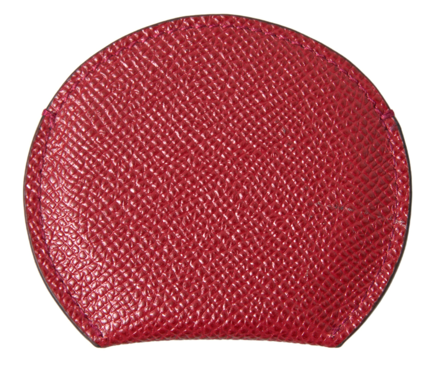 Étui Miroir Rond Dolce & Gabbana en Cuir de Veau Rouge