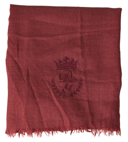 Écharpe châle enveloppante en tricot de cachemire marron Dolce & Gabbana à franges