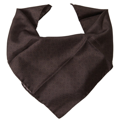 Foulard carré Dolce & Gabbana en soie à motif marron