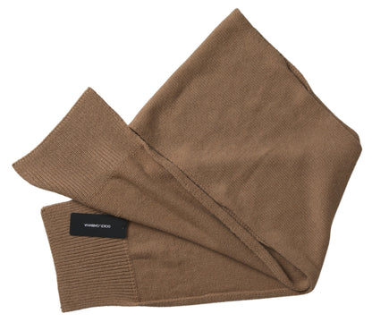 Écharpe Foulard Châle Enveloppant en Maille Marron Camel Dolce & Gabbana