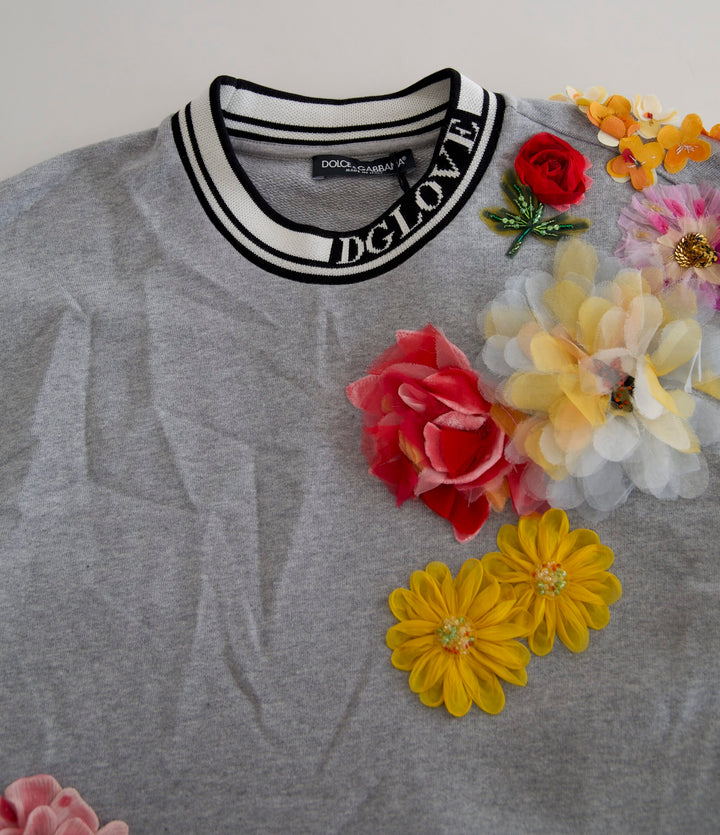 Suéter Dolce & Gabbana gris DG Amore Queen Floral