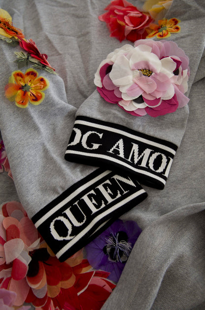 Pull Dolce & Gabbana gris DG Amore Queen Floral