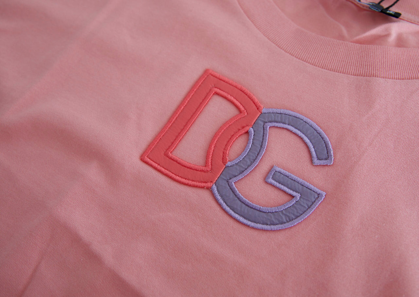 Débardeur Dolce & Gabbana en coton rose avec col rond et logo DG