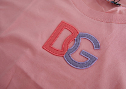 Débardeur Dolce & Gabbana en coton rose avec col rond et logo DG