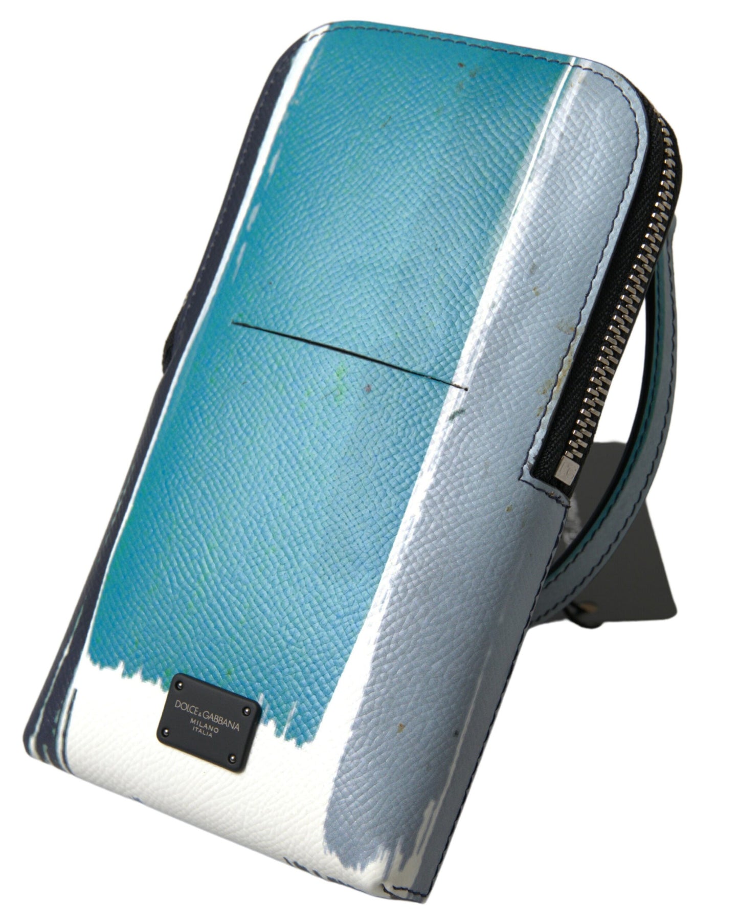Dolce & Gabbana Sacoche Téléphone en Cuir Bleu unisexe