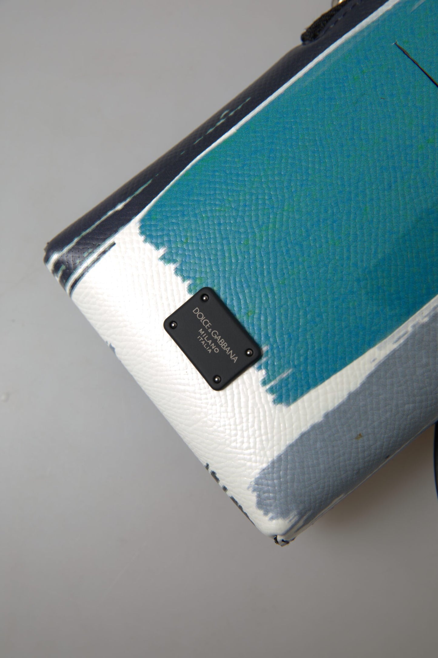 Dolce & Gabbana Sacoche Téléphone en Cuir Bleu unisexe