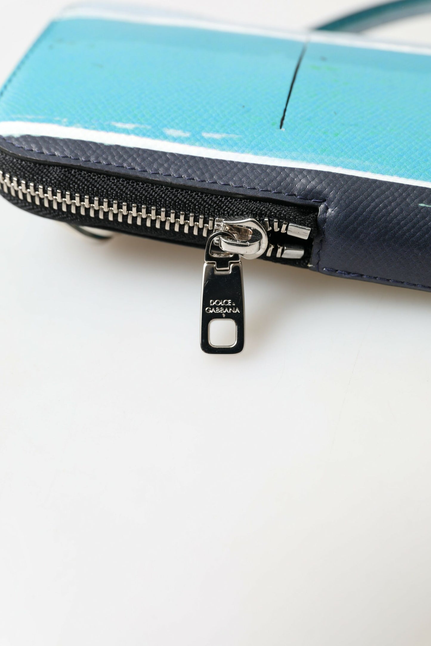 Dolce & Gabbana Sacoche Téléphone en Cuir Bleu unisexe
