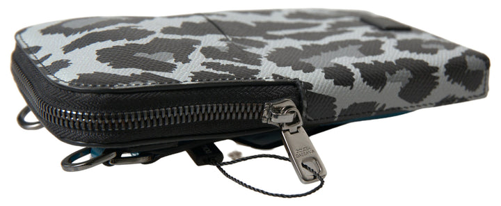 Dolce & Gabbana Bolso Bandolera de Piel de Leopardo Gris para Hombre