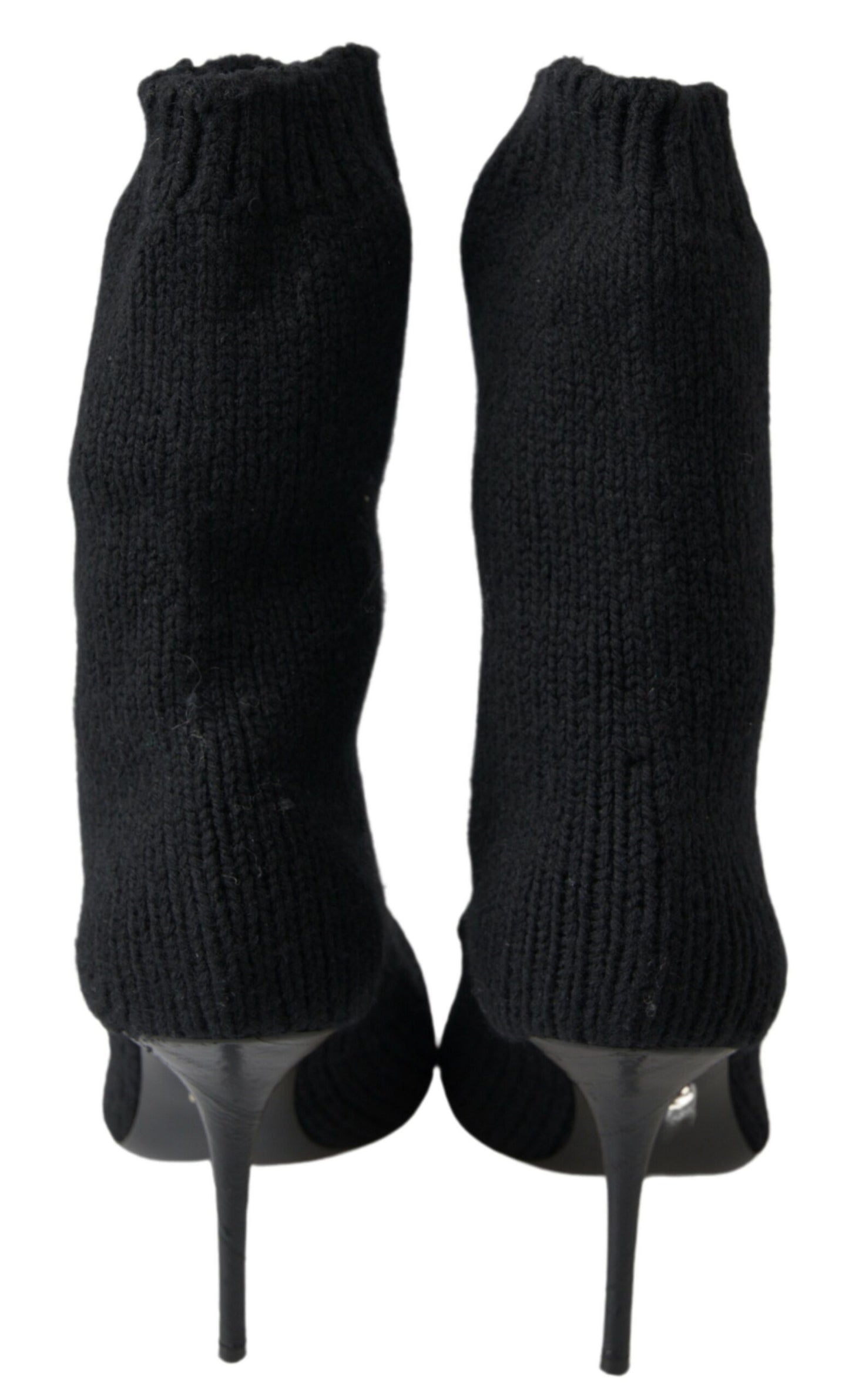 Bottes femme mi-mollet à talon aiguille noires Dolce & Gabbana