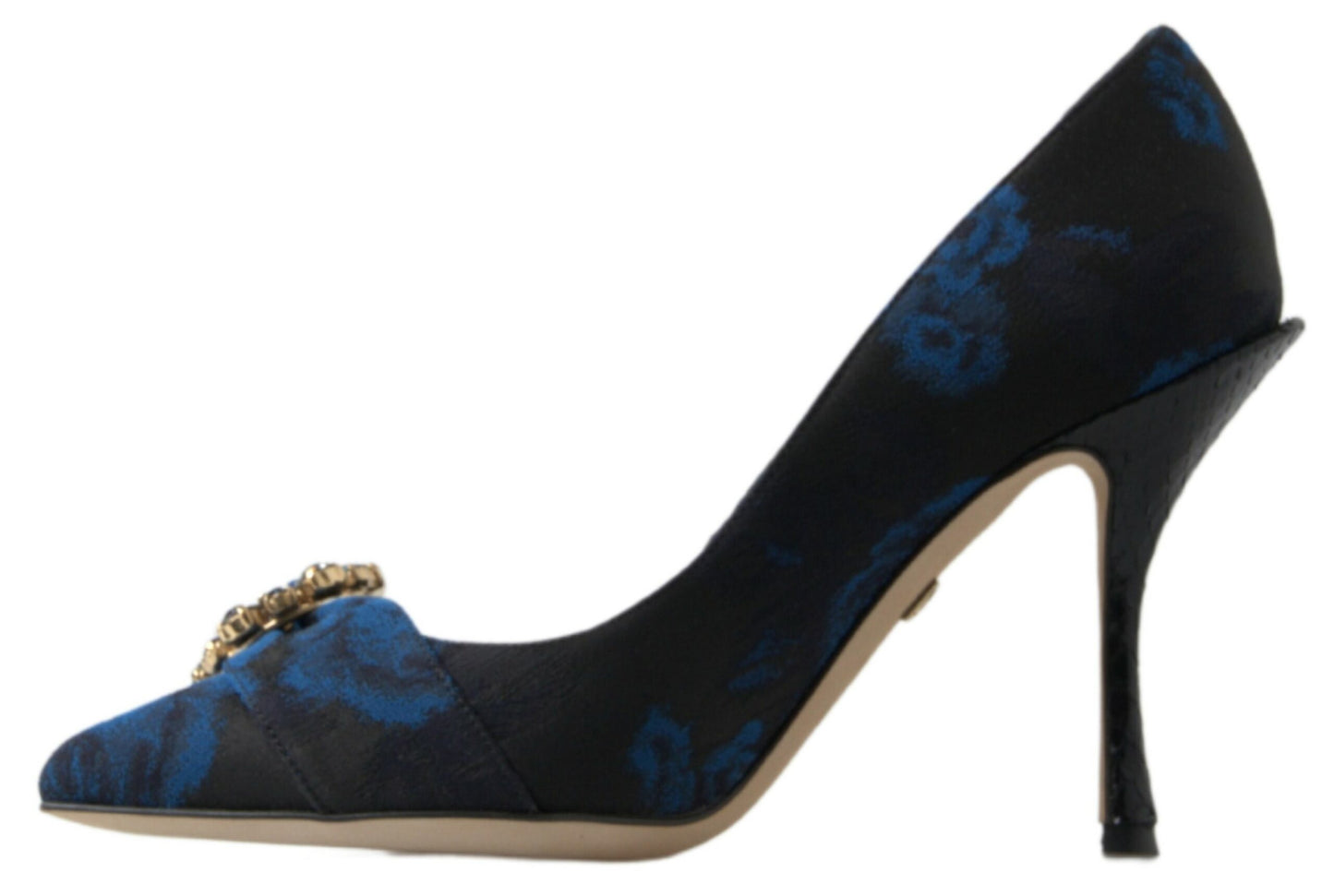 Chaussures Escarpins Dolce & Gabbana Fleurs Bleues Cristal Python Ayers