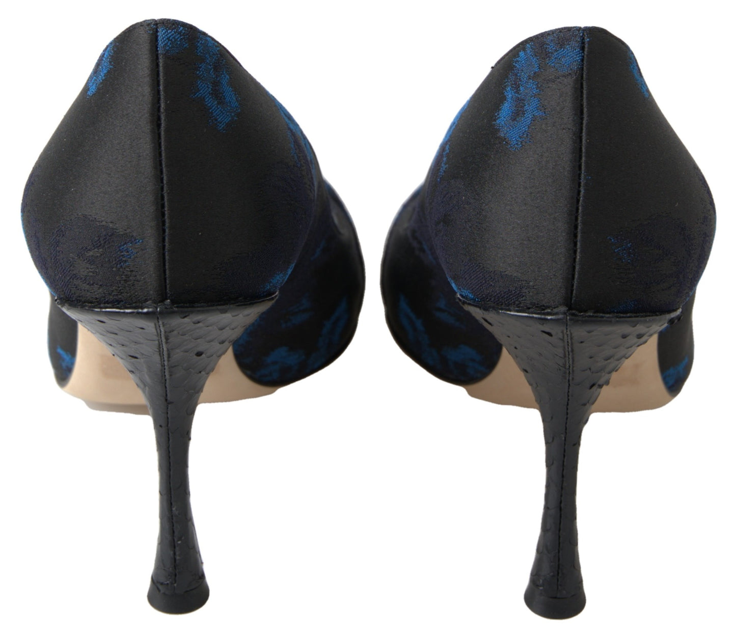 Chaussures Escarpins Dolce & Gabbana Fleurs Bleues Cristal Python Ayers