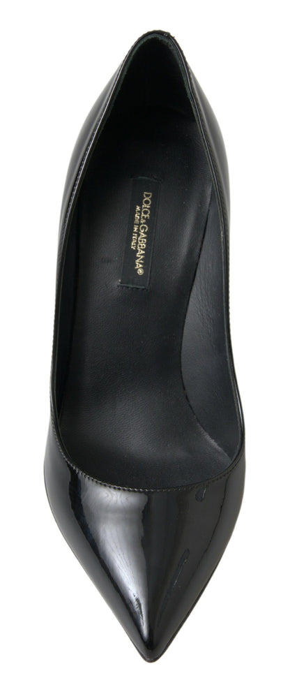 Chaussures à talons hauts en cuir verni noir Dolce & Gabbana