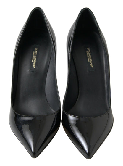 Chaussures à talons hauts en cuir verni noir Dolce & Gabbana