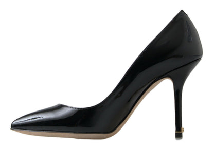 Chaussures à talons hauts en cuir verni noir Dolce & Gabbana