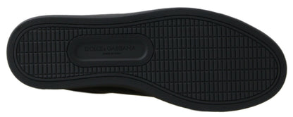 Dolce & Gabbana Baskets classiques en cuir noir et or