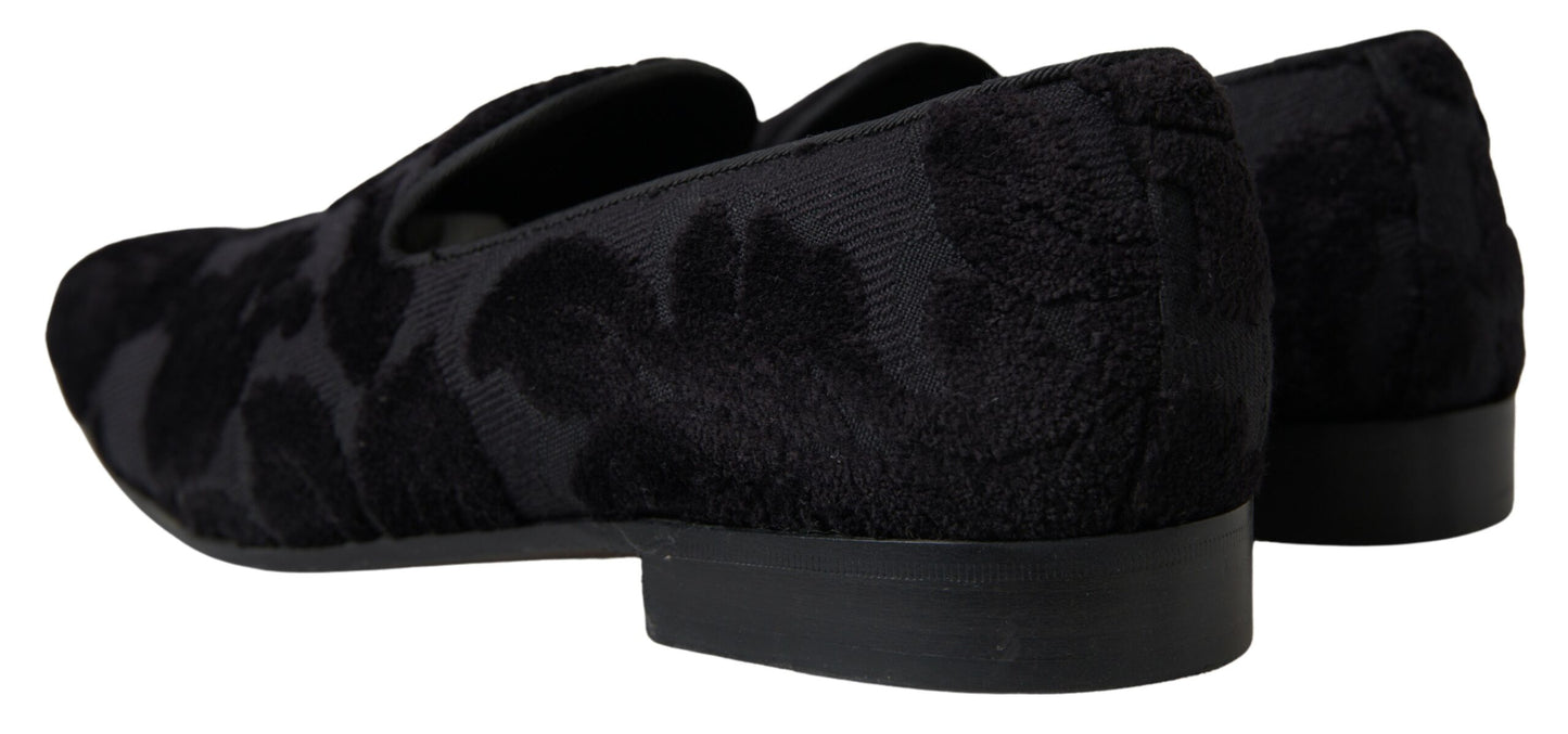 Mocassins de soirée Dolce & Gabbana en brocart noir