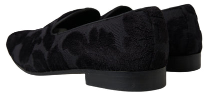 Mocassins de soirée Dolce & Gabbana en brocart noir
