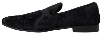 Mocassins de soirée Dolce & Gabbana en brocart noir