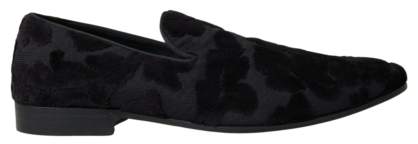 Mocassins de soirée Dolce & Gabbana en brocart noir