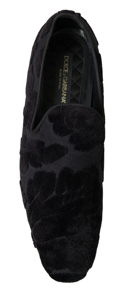 Mocassins de soirée Dolce & Gabbana en brocart noir