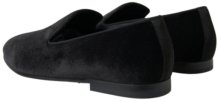 Mocasines de terciopelo negro Dolce & Gabbana Zapatos de vestir