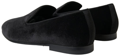 Mocassins en velours noir Dolce & Gabbana Chaussures habillées