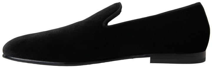Mocasines de terciopelo negro Dolce & Gabbana Zapatos de vestir
