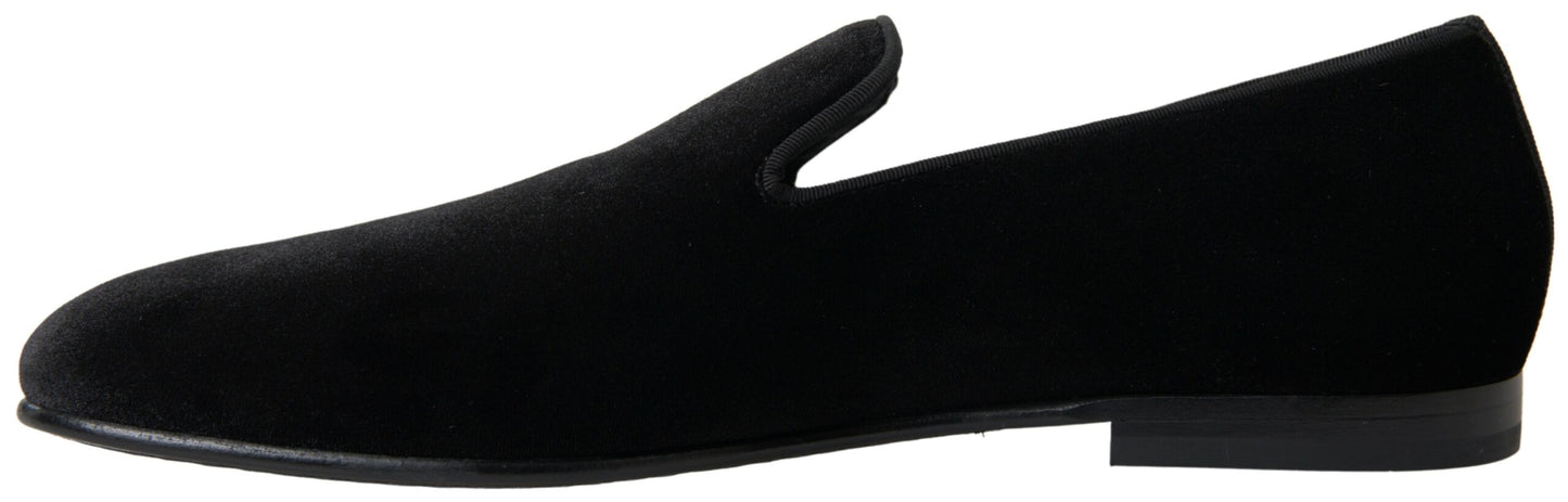 Mocassins en velours noir Dolce & Gabbana Chaussures habillées