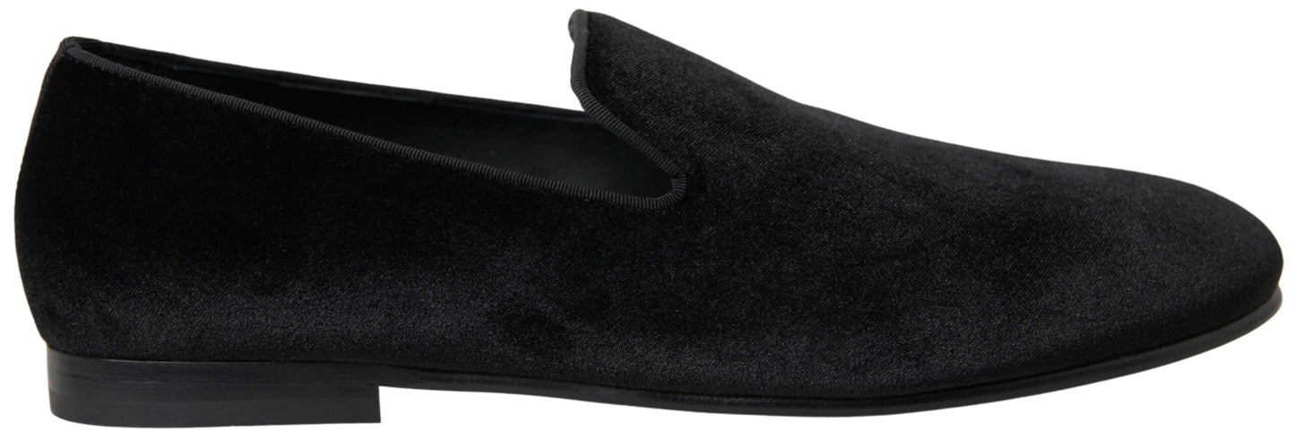 Mocassins en velours noir Dolce & Gabbana Chaussures habillées