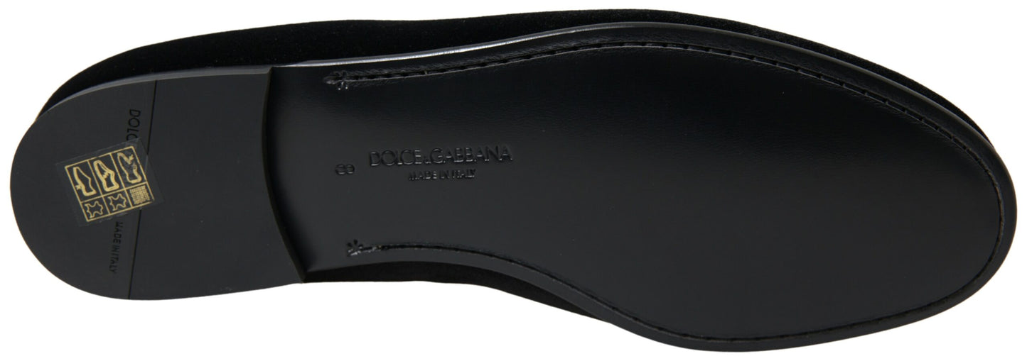Mocassins en velours noir Dolce & Gabbana Chaussures habillées