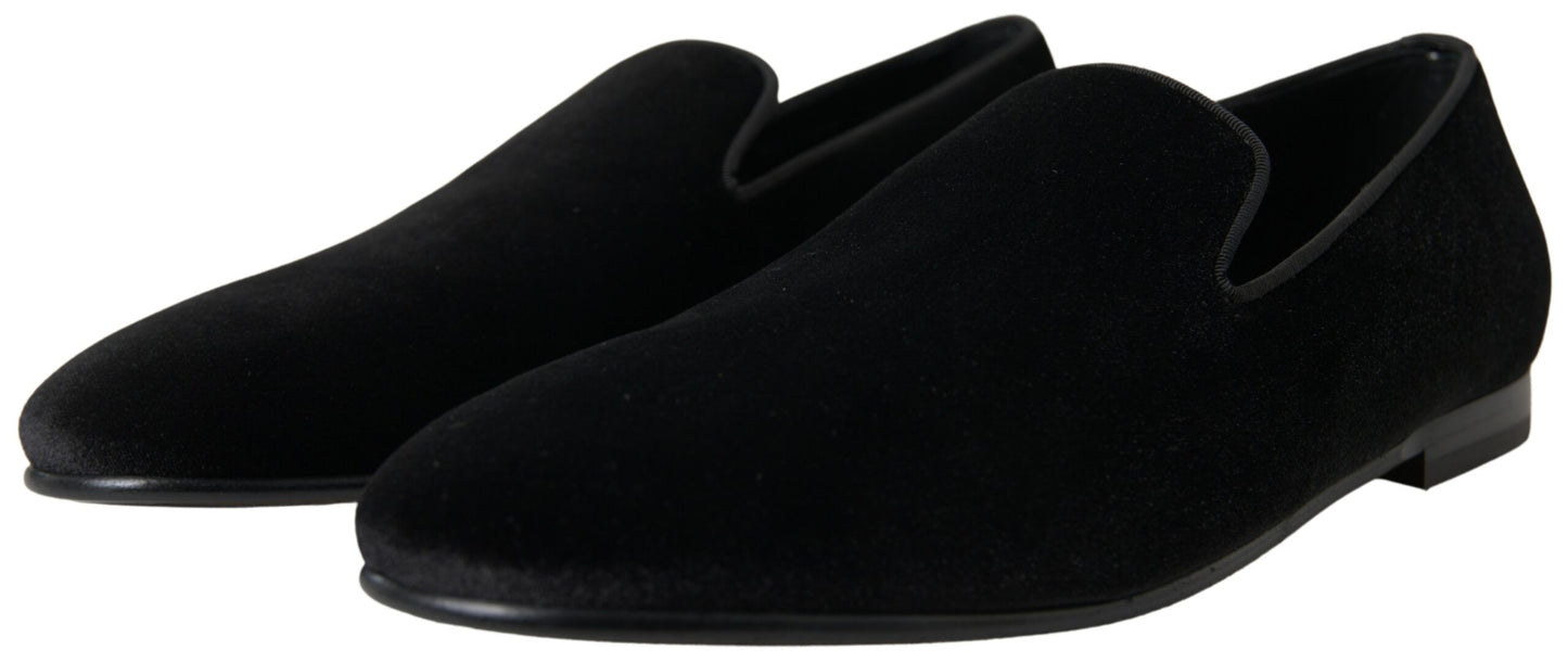 Mocasines de terciopelo negro Dolce & Gabbana Zapatos de vestir