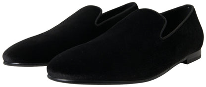 Mocassins en velours noir Dolce & Gabbana Chaussures habillées