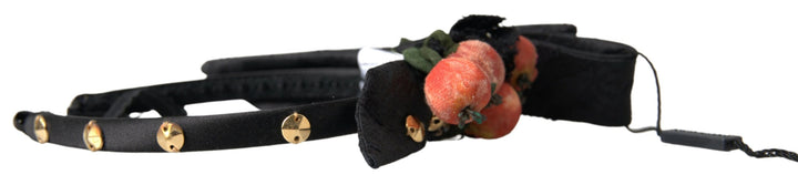 Serre-tête diadème Dolce & Gabbana noir avec fruits multicolores et cristaux