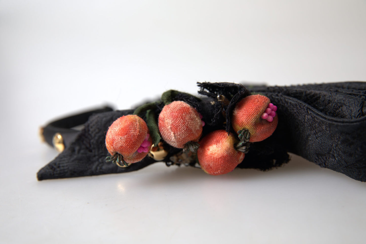 Serre-tête diadème Dolce & Gabbana noir avec fruits multicolores et cristaux