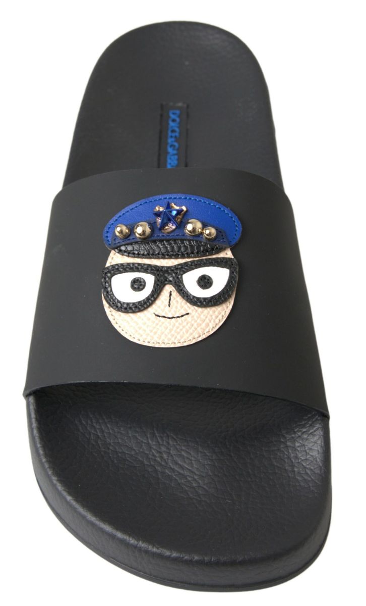 Dolce & Gabbana Sandales Tongs Noires Plage Saint Barth