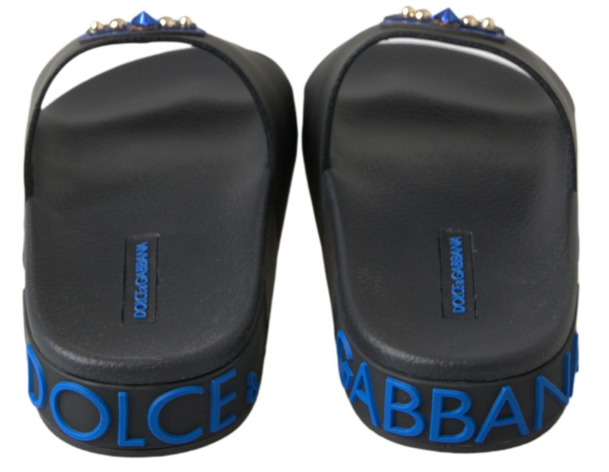 Dolce & Gabbana Sandales Tongs Noires Plage Saint Barth