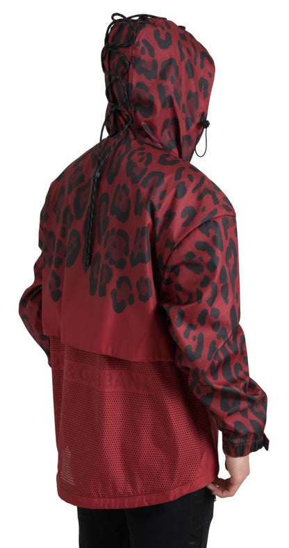 Dolce & Gabbana Imperméable à Capuche Rouge Léopard