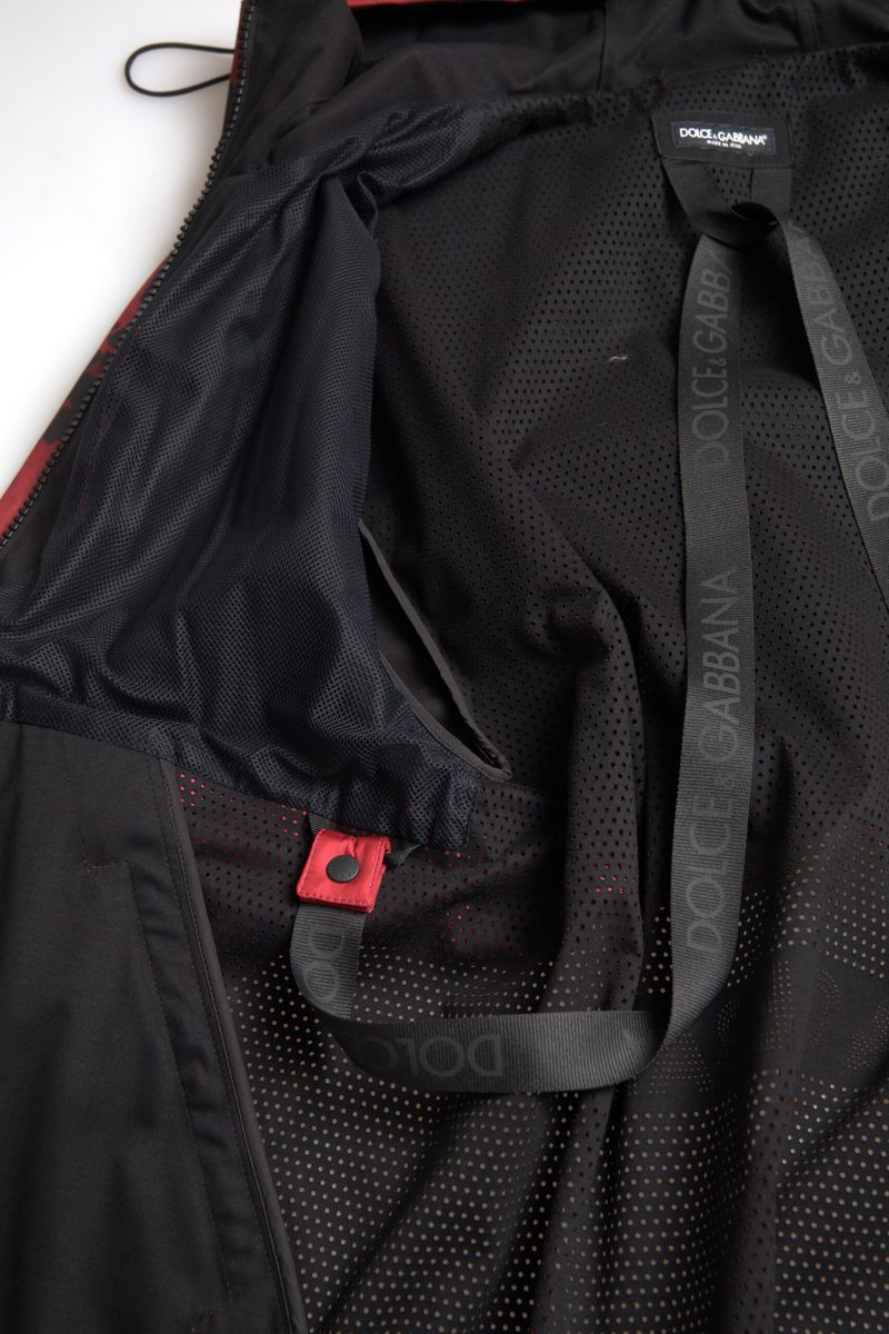 Dolce & Gabbana Imperméable à Capuche Rouge Léopard