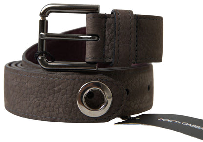 Ceinture pour homme Dolce & Gabbana en cuir marron avec boucle en métal