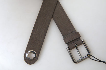 Ceinture pour homme Dolce & Gabbana en cuir marron avec boucle en métal