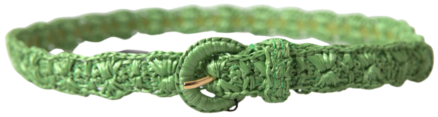Ceinture fine en viscose tressée verte Dolce & Gabbana