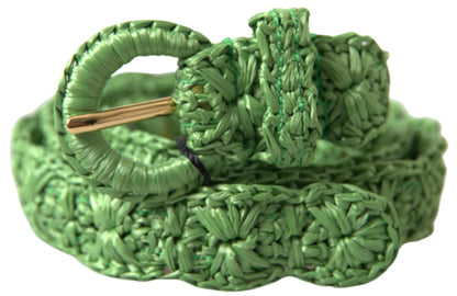 Ceinture fine en viscose tressée verte Dolce & Gabbana