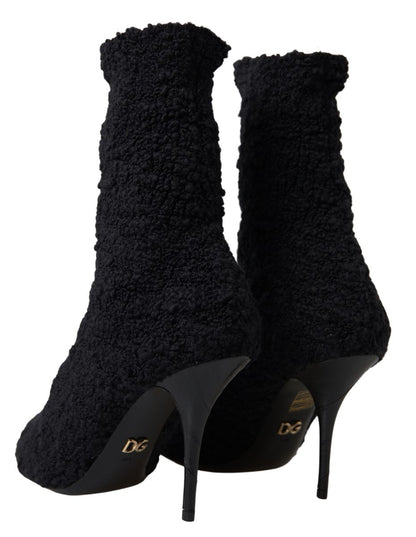 Bottes mi-mollet à talons aiguilles noires Dolce & Gabbana