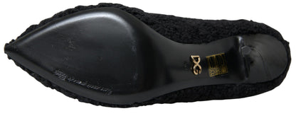 Bottes mi-mollet à talons aiguilles noires Dolce & Gabbana