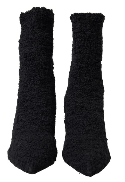 Bottes mi-mollet à talons aiguilles noires Dolce & Gabbana
