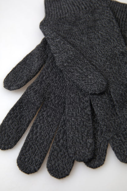 Gants Moufles Homme Dolce & Gabbana Gris en Laine Vierge Tricotés